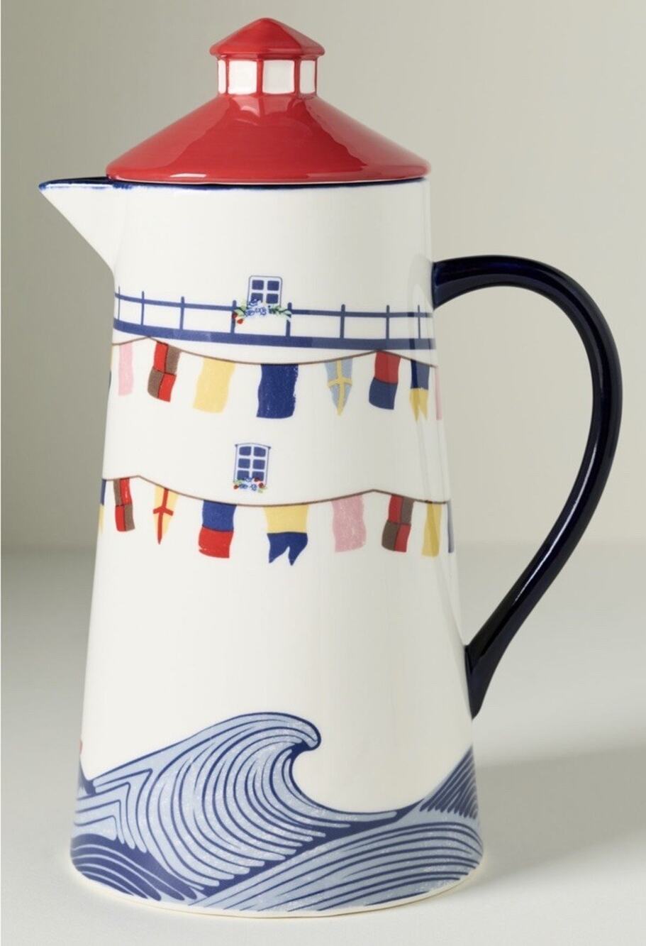 NWT Anthropologie Maritime Lighthouse Ocean Jug Pitcher